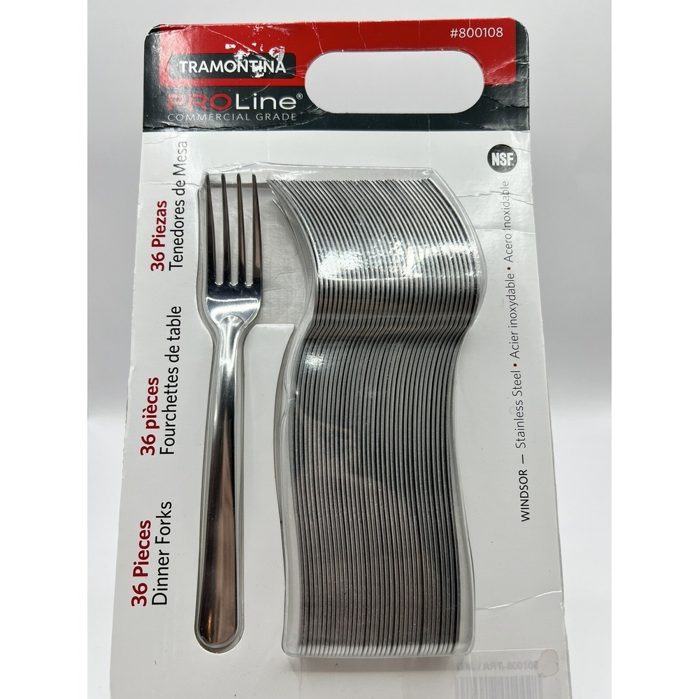 36 Tramontina Pro Line Commercial Grade Stainless Steel Forks, Windsor A2